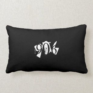906 Michigan Upper Peninsula Pillow Black/White