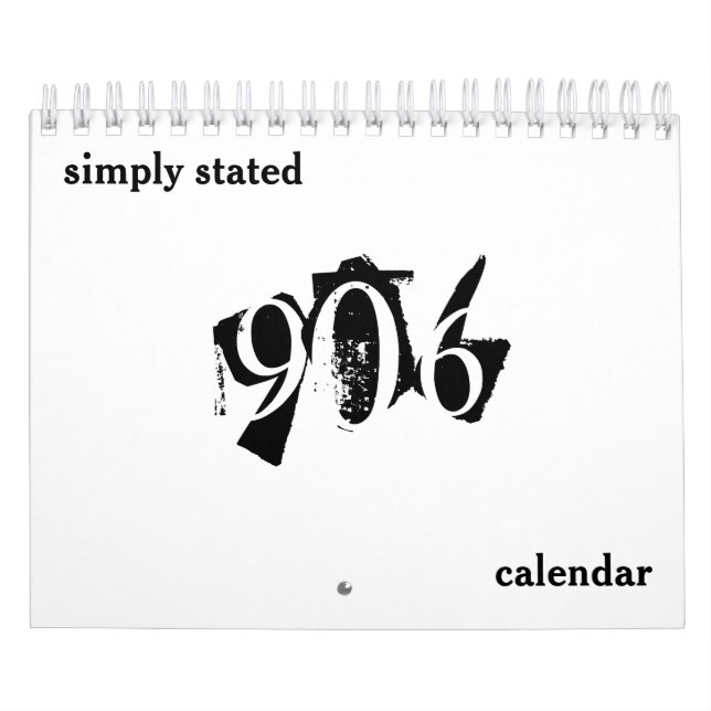 906 Simply Stated Calendar (Cover)