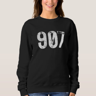 907 Area Code Alaska Mobile Telephone Area Code 90 Sweatshirt