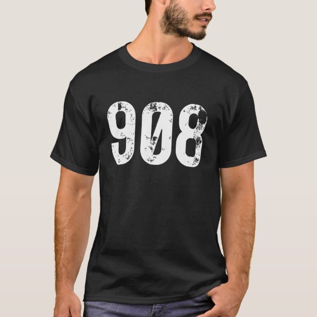 908 Area Code Elizabeth NJ Mobile Telephone Area C T-Shirt (Front)