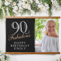 90 and Fabulous Elegant Black 90th Birthday Photo
