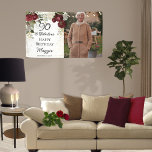90 and Fabulous Glam Rose Floral Birthday Party Banner<br><div class="desc">Elegant and classy dark red and burgundy floral roses with seed pearls on a splatter sepia coloured frame "90 and Fabulous" birthday party design by Holiday Hearts Designs.</div>
