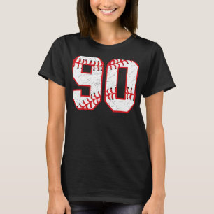 90 Birthday Baseball Theme Bday Party Celebration  T-Shirt