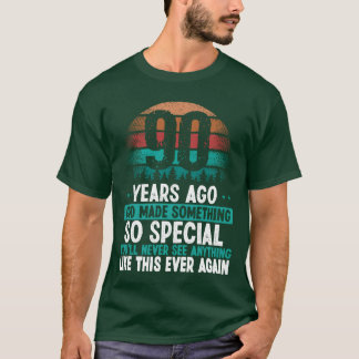 90 Birthday God made something special 90 Year Old T-Shirt