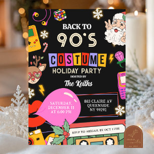 90 Costume Holiday party Invitation