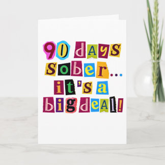 90 days sober card with envelope 5x7