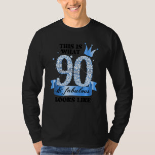 90 & Fabulous I Blue White Party Group Candid Phot T-Shirt