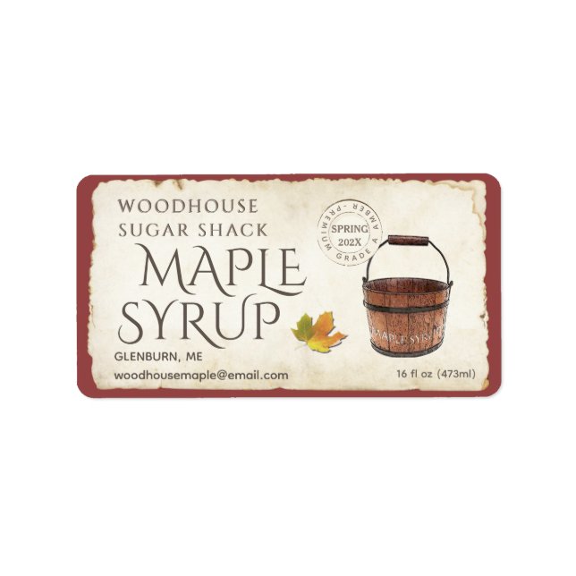 90 Labels Maple Syrup Sap Bucket Leaf Postmark     (Front)