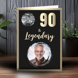 90 & Legendary 2 Photos 90th Birthday Gold Card