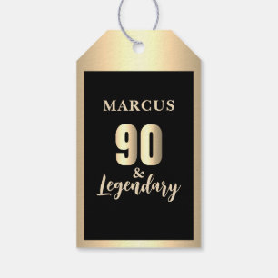 90 & Legendary Gold 90th Birthday Gift Tags