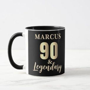 90 & Legendary Gold 90th Birthday Mug