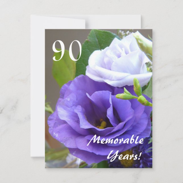 90 Memorable Years!-Birthday Celebration/+Quote Invitation (Front)