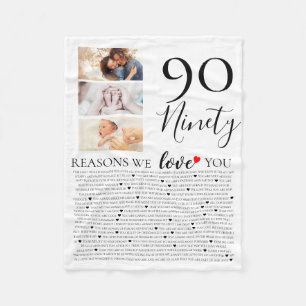 90 Reasons I Love You Photo Montage Blanket