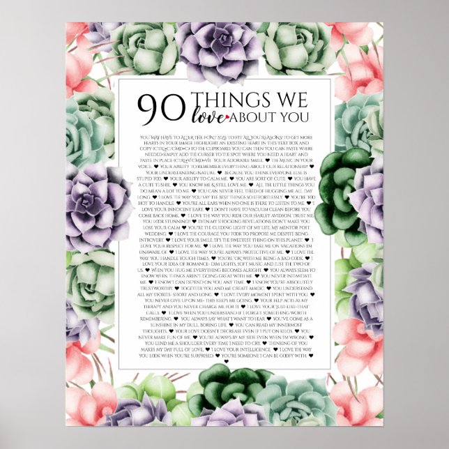 90 reasons we love you, 45 Reasons, 60th birthday, Poster (Front)