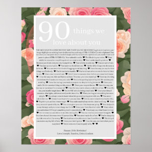 90 Reasons we love you Poster