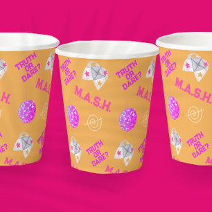 90’s Throwback Pink and Orange  Paper Cups