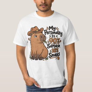 90% Sarcasm 10% Snacks Funny Capybara T-Shirt