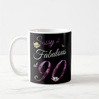 90 Sassy Fabulous Floral 1933 90Th Coffee Mug