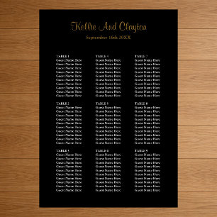 90 Simple Black Wedding Seating Chart