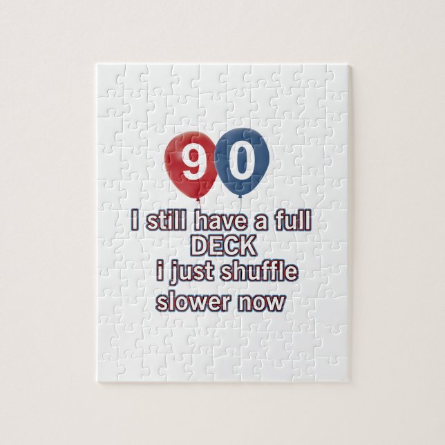 90 year funny birthday designs jigsaw puzzle (Vertical)