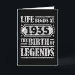 90 Year Old 1935 Birth Of Legend 90th Birthday Card<br><div class="desc">Celebrate in style with this custom birthday design. Perfect for birthdays of all ages, from milestone 21st, 30th, 40th, 50th, and beyond. Designed to stand out, this graphic design makes an ideal birthday gift idea for men and women who love unique, fun, and personalised apparel. Whether you’re planning a birthday...</div>