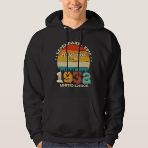 90 Year Old Awesome Since 1930 90th Birthday Gift Hoodie