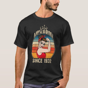 90 Year Old Awesome Since 1932 90th Birthday Women T-Shirt