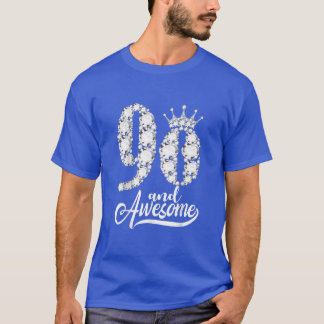 90 Year Old Gift 90 and Awesome 90th Birthday diam T-Shirt