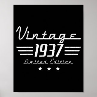 90 Year Old Gifts Men Vintage Clic Car 1937 90th Poster