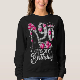 90 Year Old  It's My 90th Birthday Pink Diamond Sh Sweatshirt