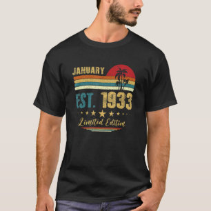 90 Year Old January 1933 90th Birthday T-Shirt