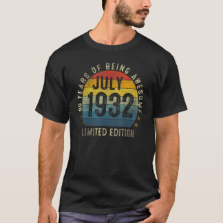 90 Year Old  July 1932  90th Birthday T-Shirt