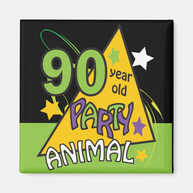 90 Year Old Party Animal | 90th Birthday Magnet (Front)