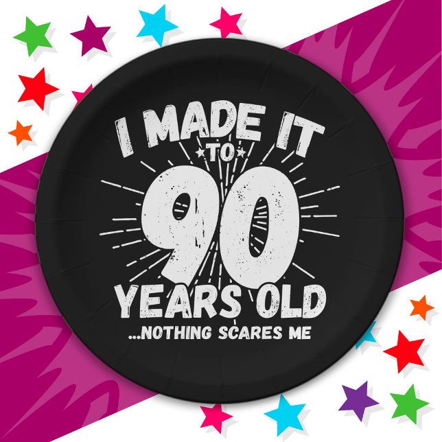 90 Year Old Sarcastic Meme Funny 90th Birthday Paper Plate (Creator Uploaded)