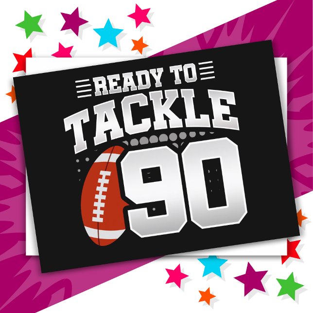 90 Year Old Tackle Football Party 90th Birthday Postcard (Creator Uploaded)