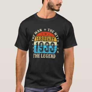 90 Year Old The Man Myth Legend February 1933 90th T-Shirt
