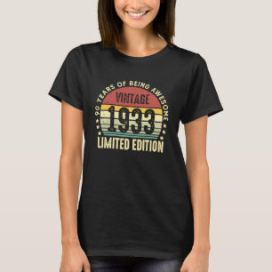 90 Year Old  Vintage 1933  90th Birthday  2 T-Shirt