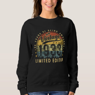 90 Year Old Vintage 1933 90th Birthday Sweatshirt
