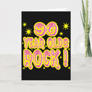 90 Year Olds Rock! (Pink) Greeting Card