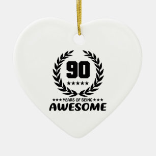 90 Years of being Awesome Ceramic Tree Decoration