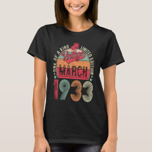 90 Years Old 90th Birthday  Vintage Retro March 19 T-Shirt