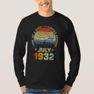 90 Years Old  Boys Girls Awesome Since July 1932 T-Shirt