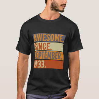 90 Years Old Gift 90 Birthday Awesome Since Septem T-Shirt