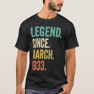 90 Years Old Vintage March 1933 90th Birthday Men T-Shirt