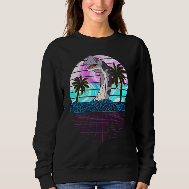 90s 80s Retro Brachiosaurus Vaporwave Aesthetic Sweatshirt (Front)