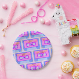90s 80s Vaporwave Aesthetic 21st Birthday Paper Plate