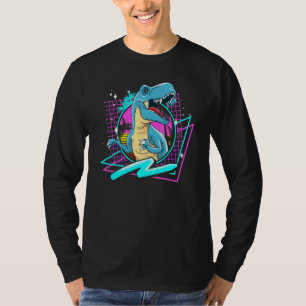90s 80s Vaporwave Aesthetic T Rex Dinosaur T-Shirt