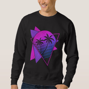 90s Aesthetic Retro 80s Art Tropical Sunset Palms  Sweatshirt