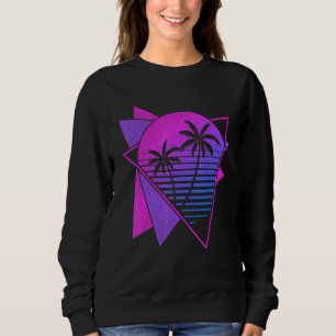 90s Aesthetic Retro 80s Art Tropical Sunset Palms Sweatshirt
