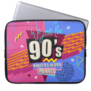 90s and 80s poster. We Love The 90's. Retro style Laptop Sleeve